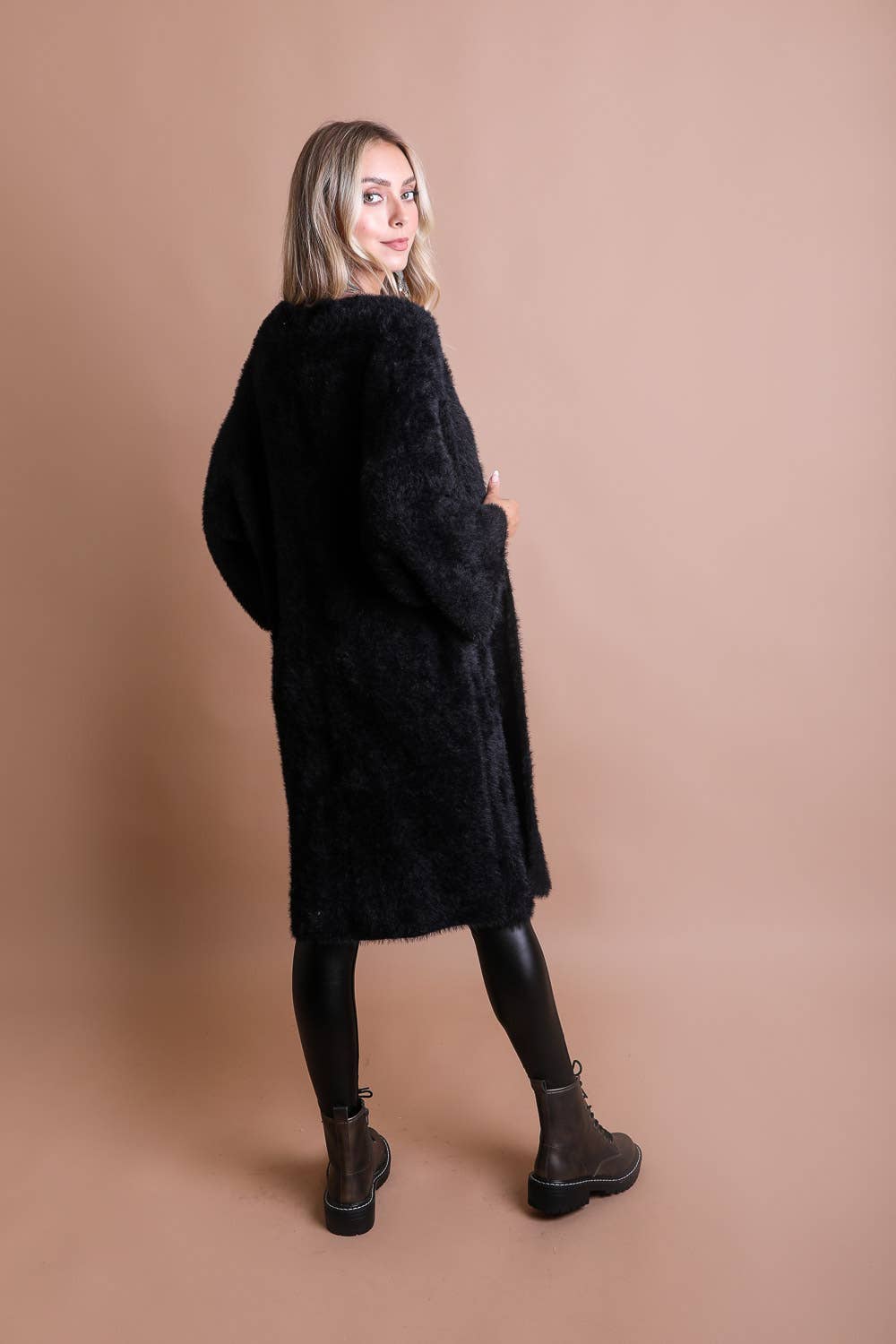 Luxe Winter Faux Mohair Knit Cardigan