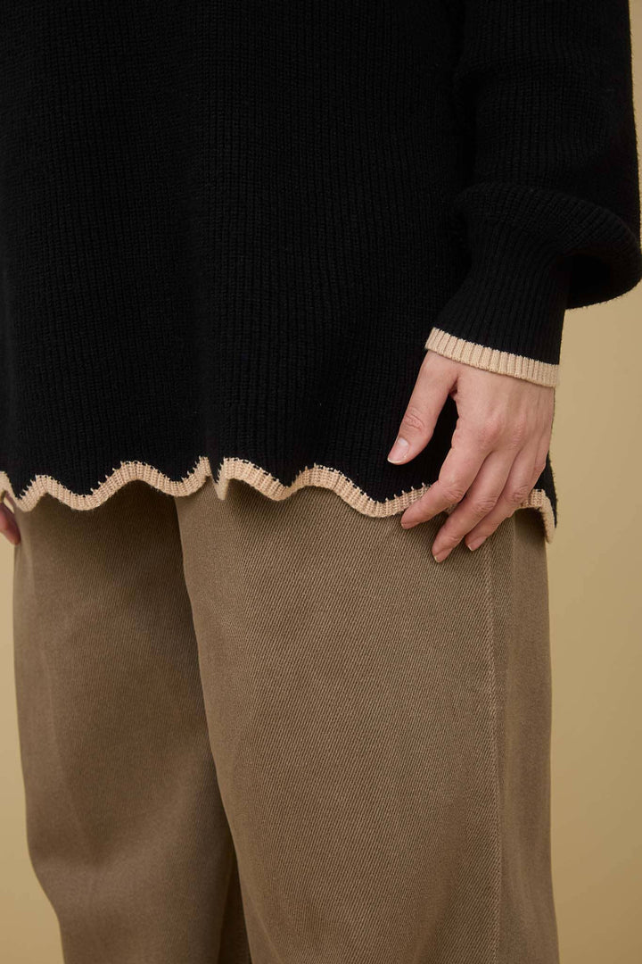 Scallop Trim Sweater