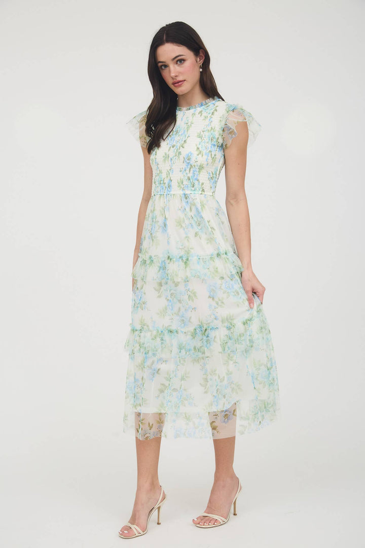 Floral Smocked Ruffle Tiered Maxi Dress