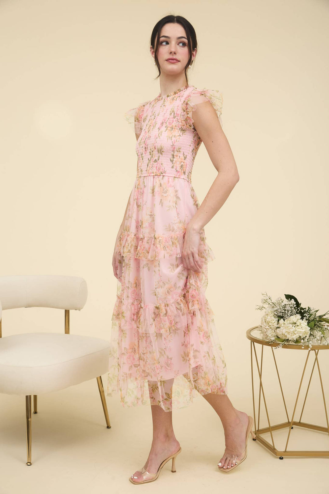 Floral Smocked Ruffle Tiered Maxi Dress