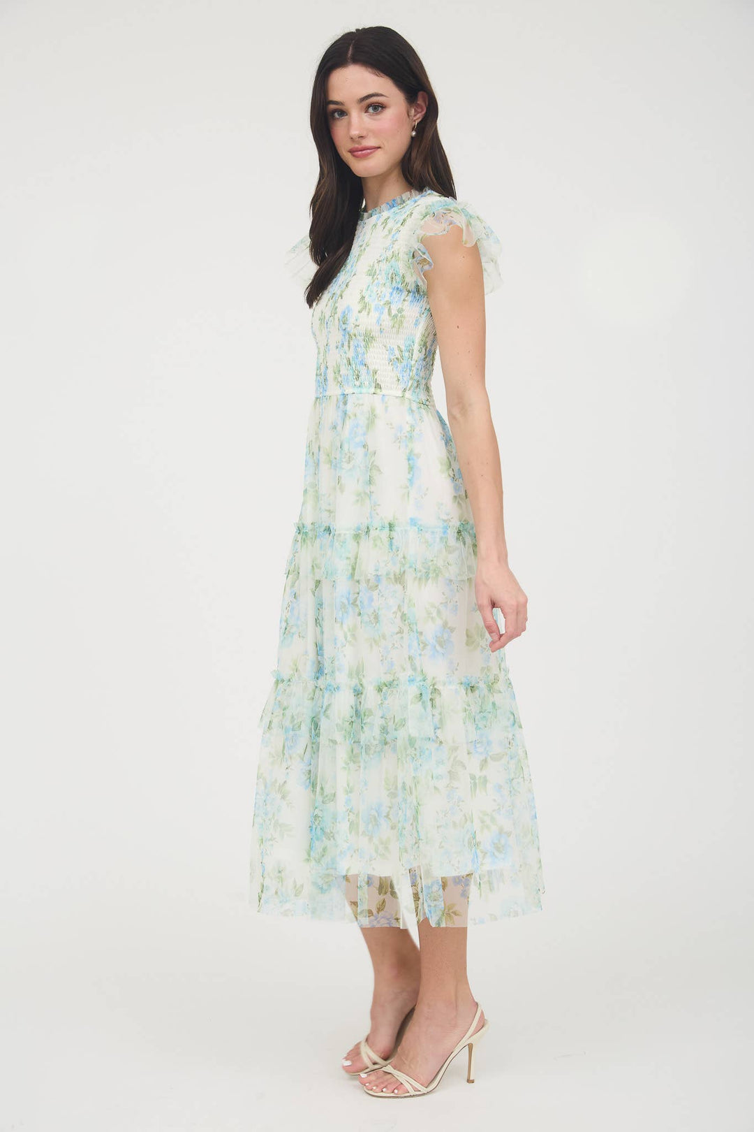 Floral Smocked Ruffle Tiered Maxi Dress