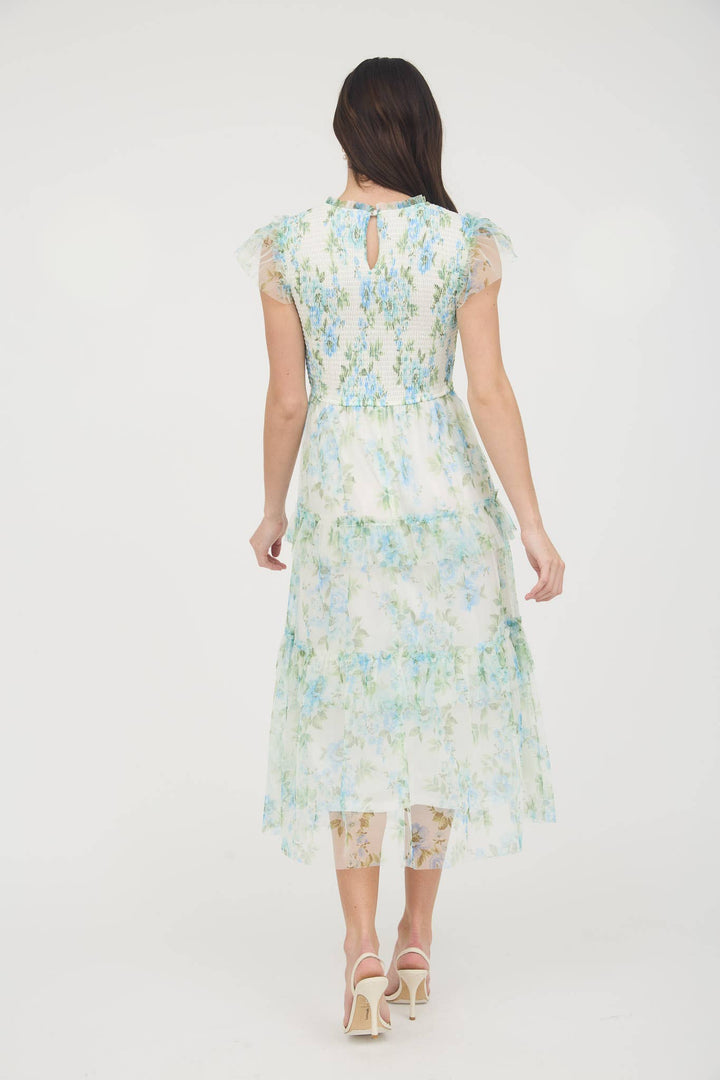 Floral Smocked Ruffle Tiered Maxi Dress