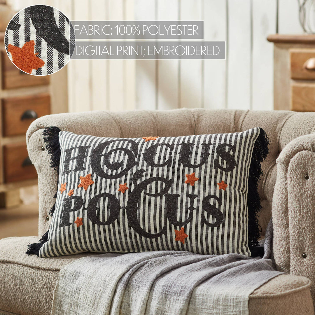 Hocus Pocus Fringed Decorative Accent Lumbar Throw Pillow, 14x20