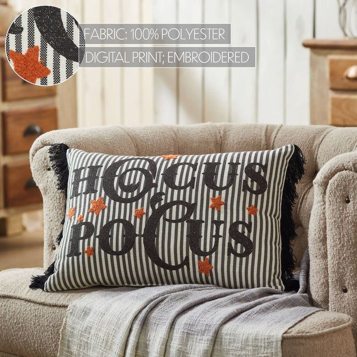 Hocus Pocus Fringed Decorative Accent Lumbar Throw Pillow, 14x20