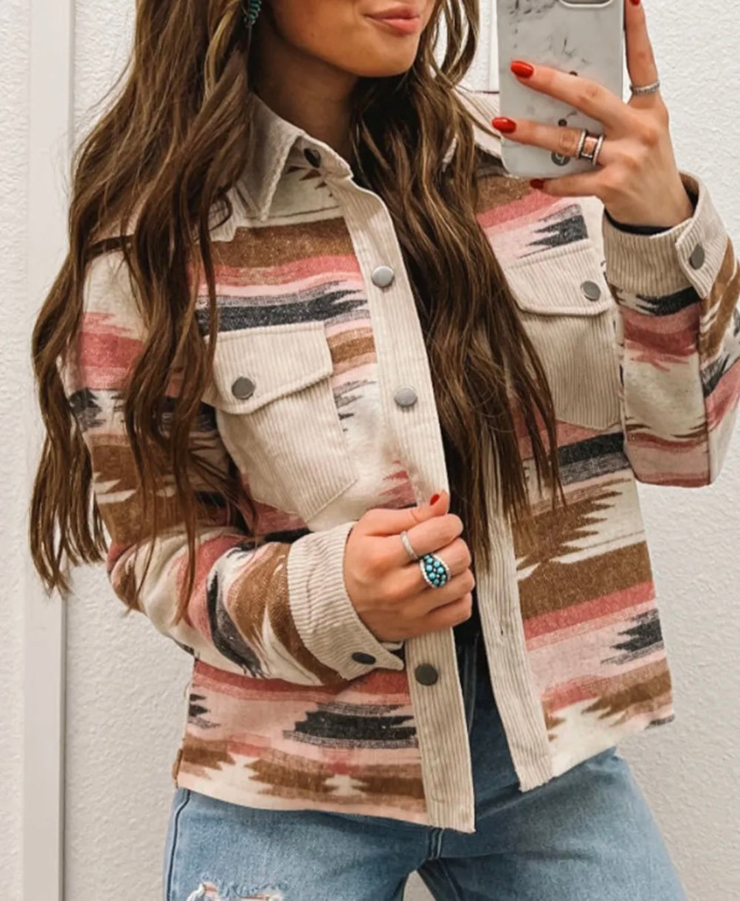 Aztec jacket with cord trim