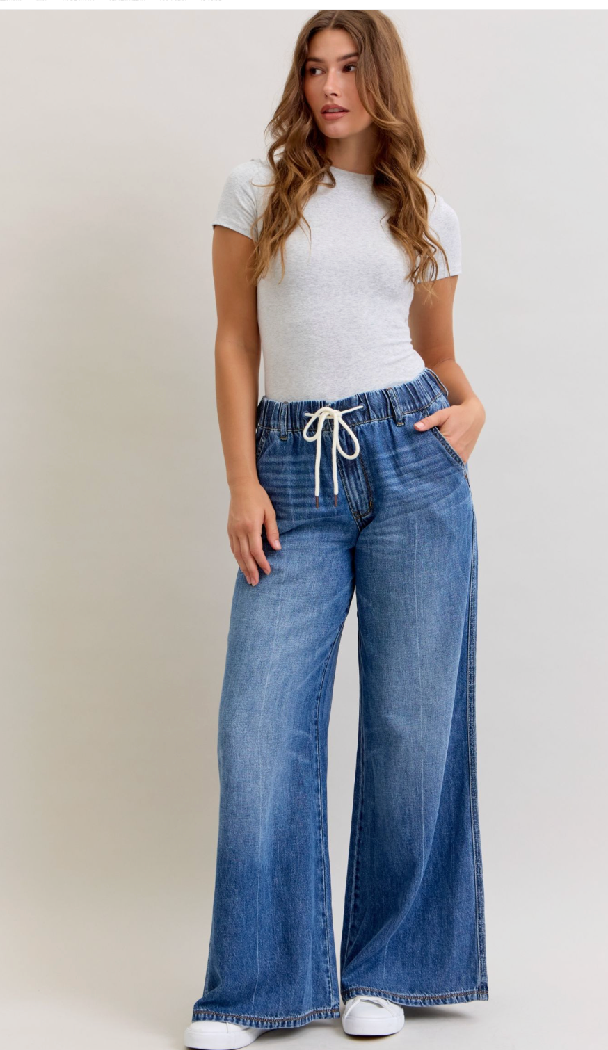 Judy Blue High Waist Palazzo – Featherweight Denim