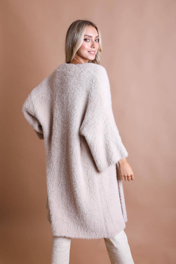 Luxe Winter Faux Mohair Knit Cardigan