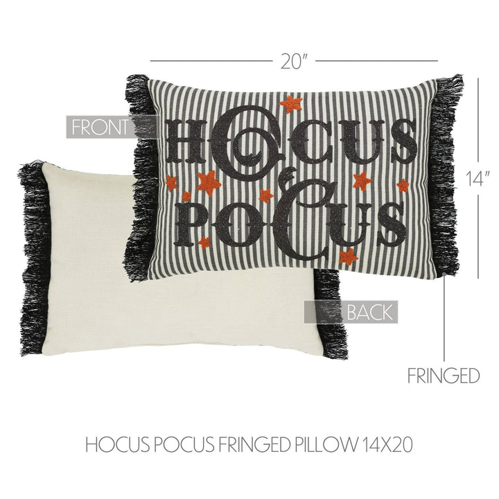 Hocus Pocus Fringed Decorative Accent Lumbar Throw Pillow, 14x20