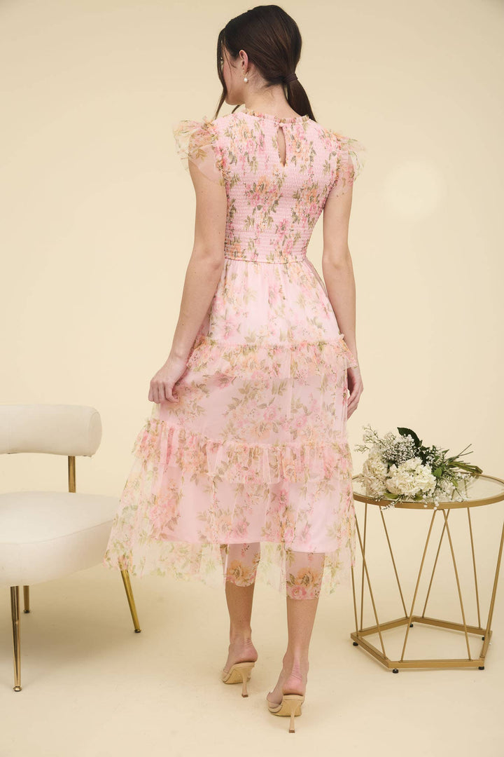 Floral Smocked Ruffle Tiered Maxi Dress