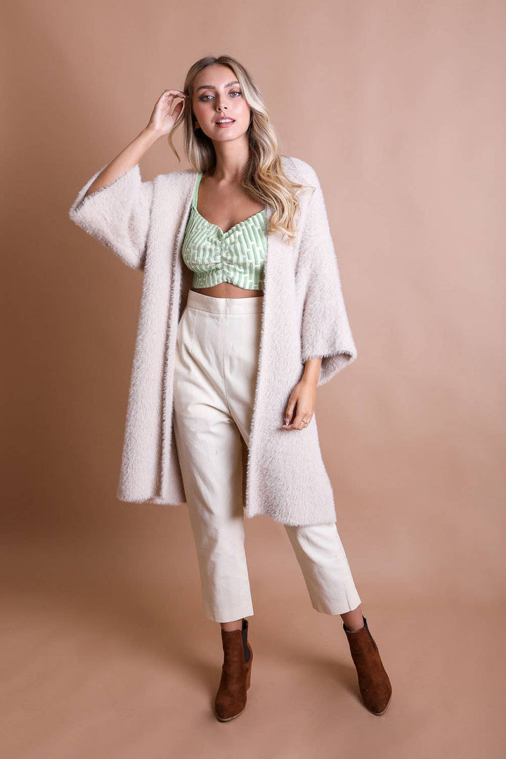 Luxe Winter Faux Mohair Knit Cardigan