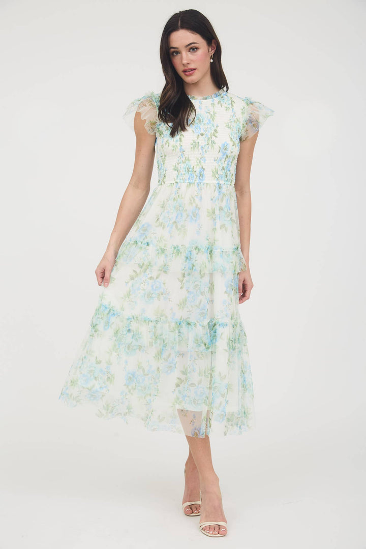 Floral Smocked Ruffle Tiered Maxi Dress