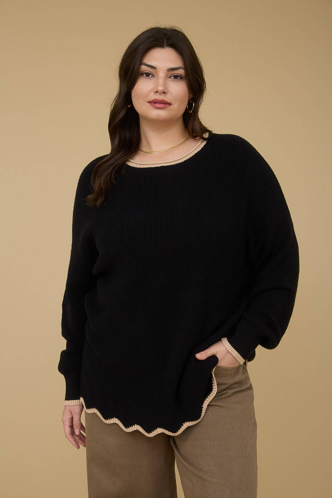Scallop Trim Sweater