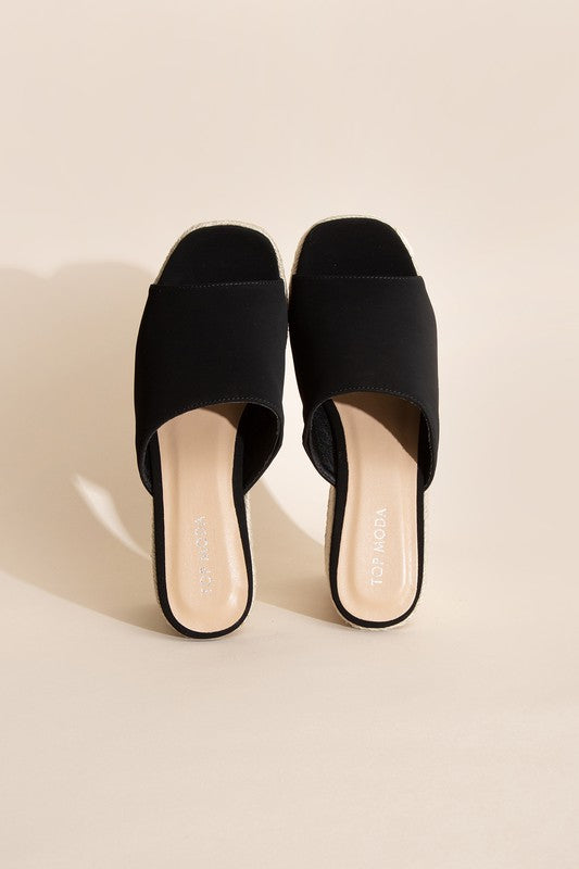 platfrom weddge slide heels