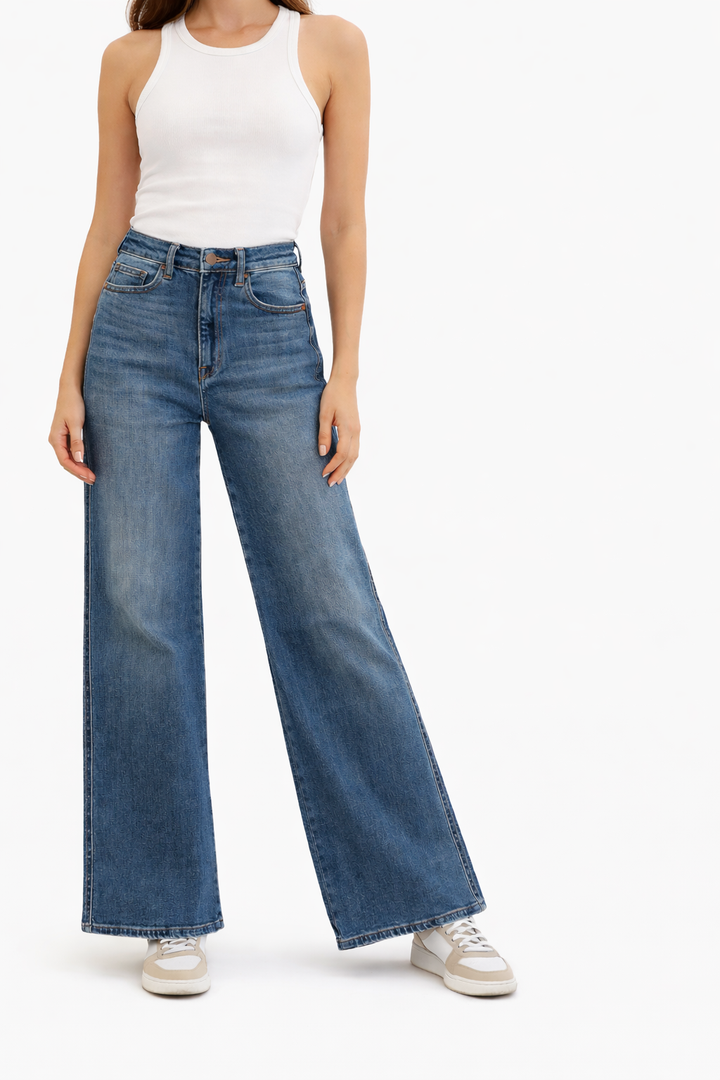 Judy Blue High Waist Retro Wide Leg Jeans