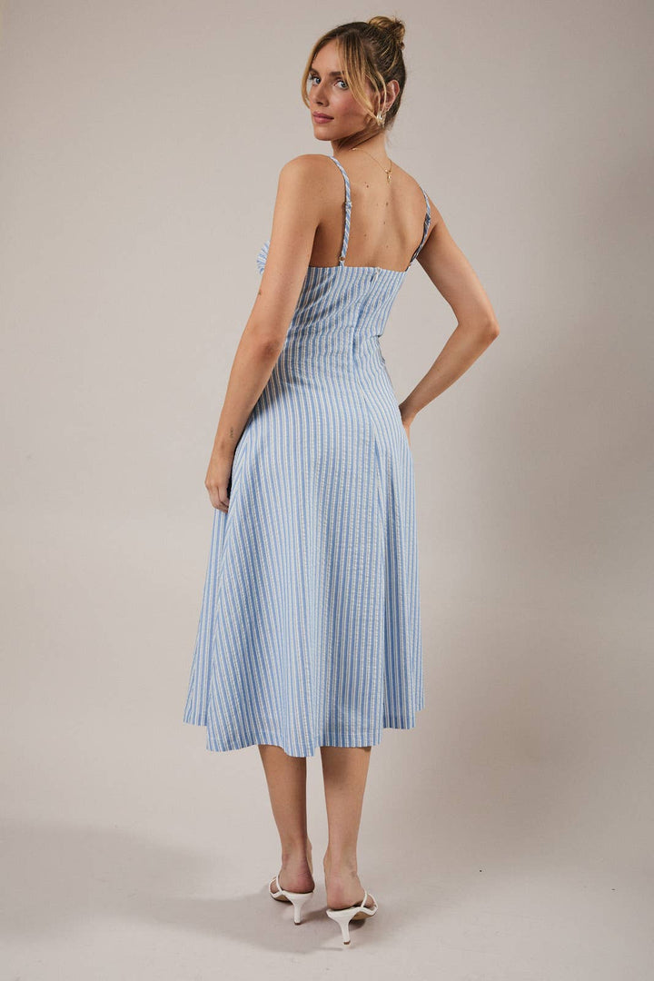 Blue Stripe Midi Dress