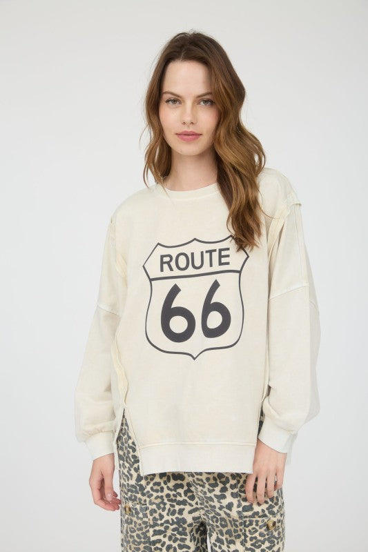 Route 66 Long Sleeve Knit Top