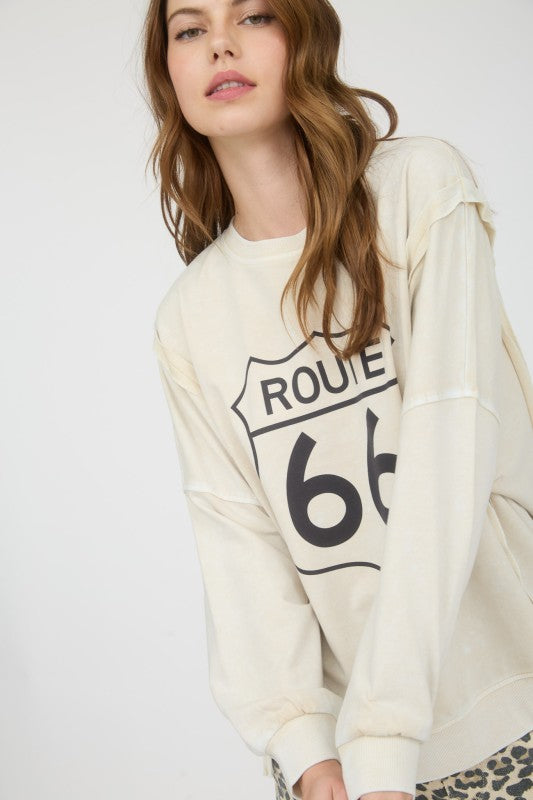 Route 66 Long Sleeve Knit Top