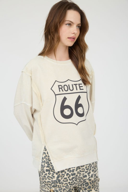 Route 66 Long Sleeve Knit Top