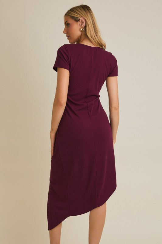 twist wrap midi dress
