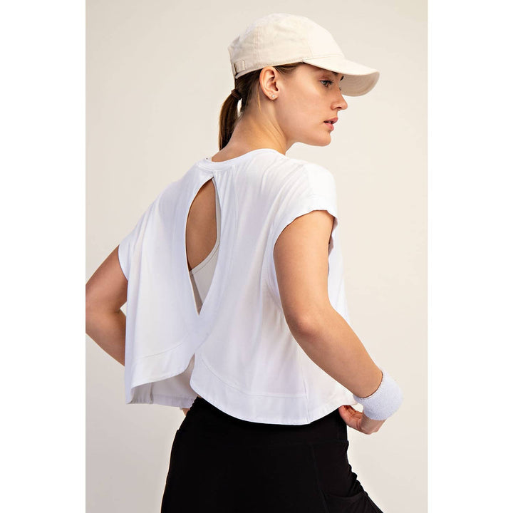 VISCOSE MODAL OPEN BACK TOP - WHITE