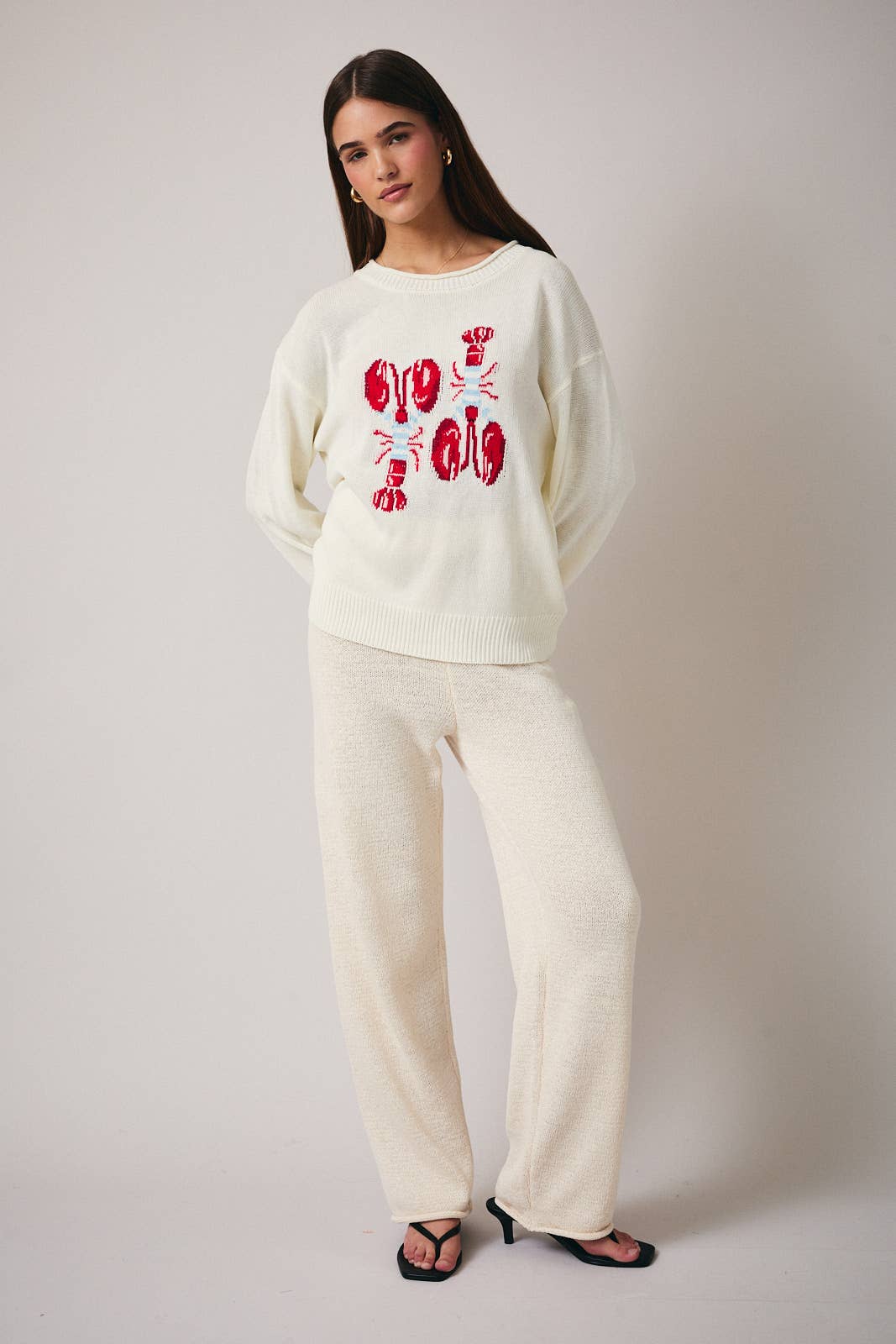 “Stripe Lobster” Graphic Sweater