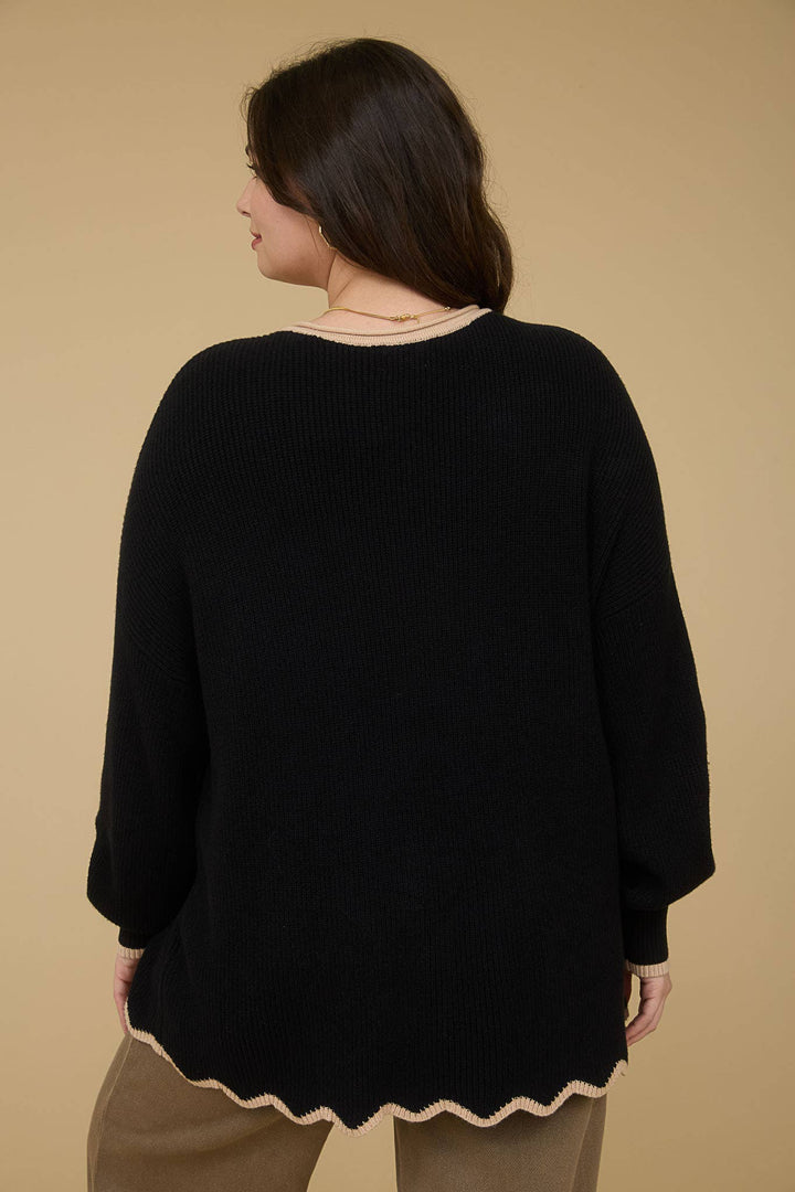 Scallop Trim Sweater