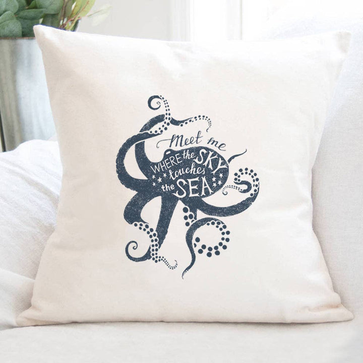 Meet Me (Octopus) - 18 X 18 Square Canvas Pillow