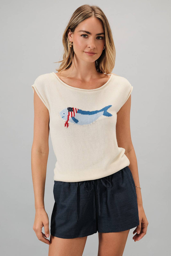 Red White &amp; Whale Sweater 🌊🇺🇸