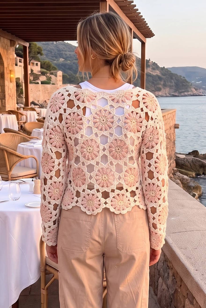 Coastal Bloom Crochet Sweater