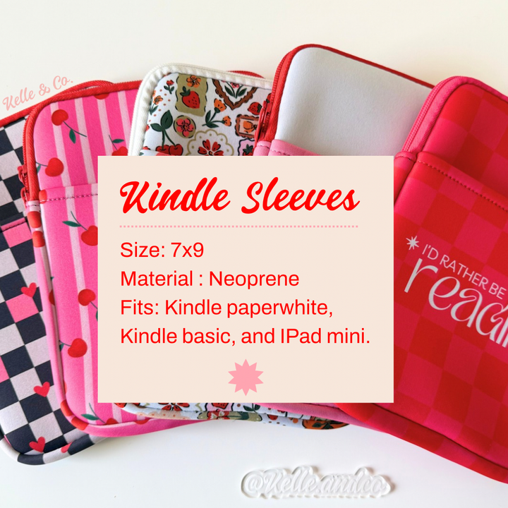 Reading Kindle sleeve | Book & Kindle Sleeve Pouch | checker