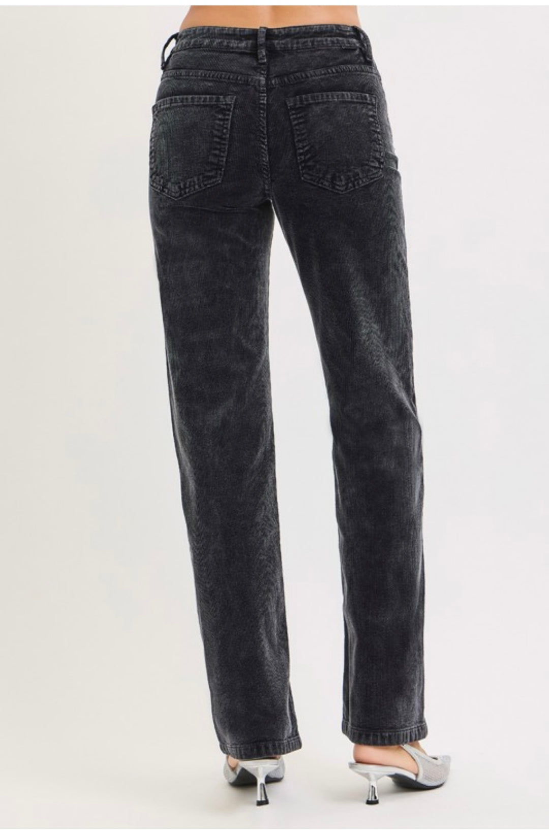 Tummy Control Mid Rise Straight Leg Corduroy Pants