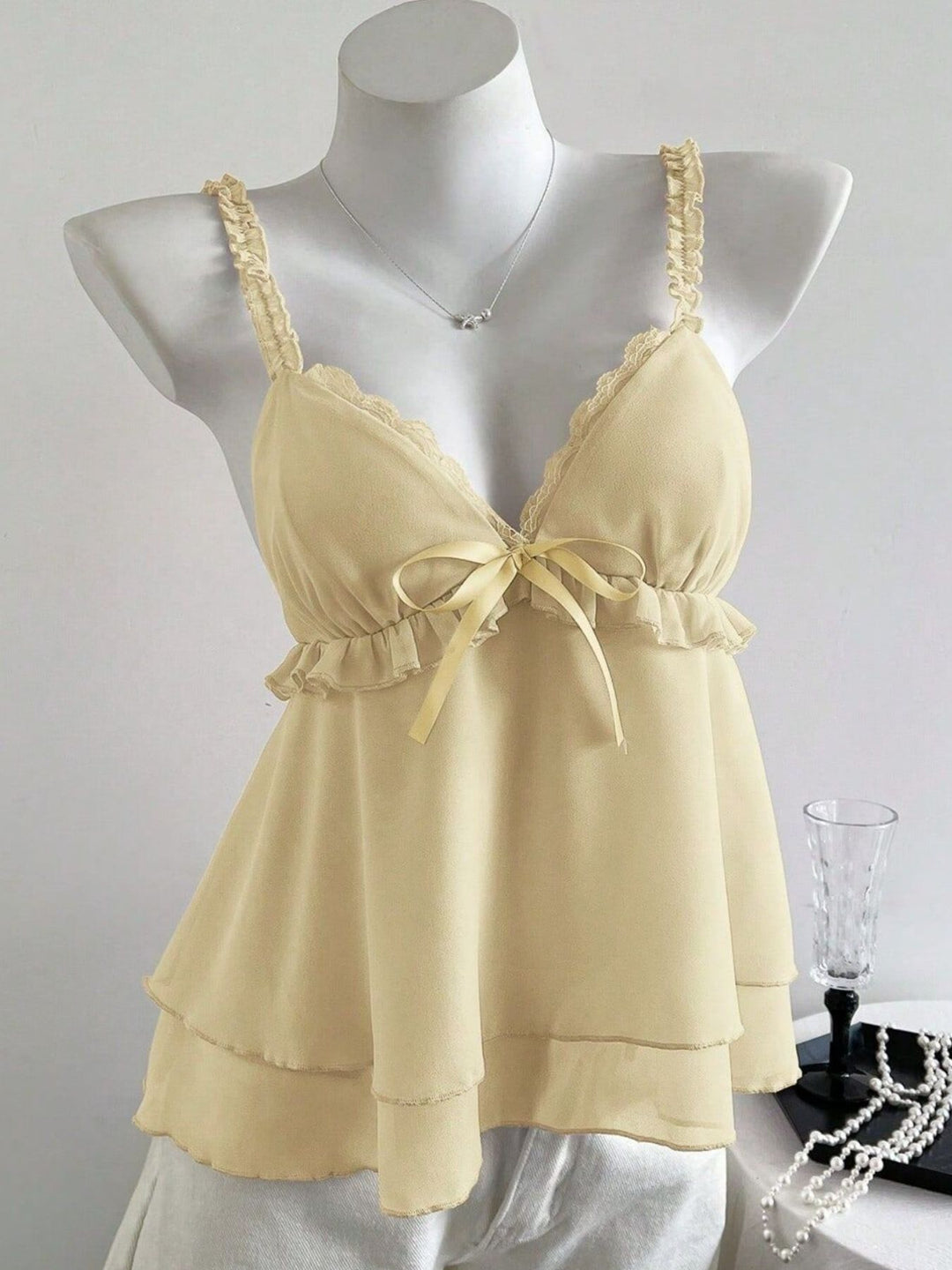 She Wild Lace Detail Layered Cami