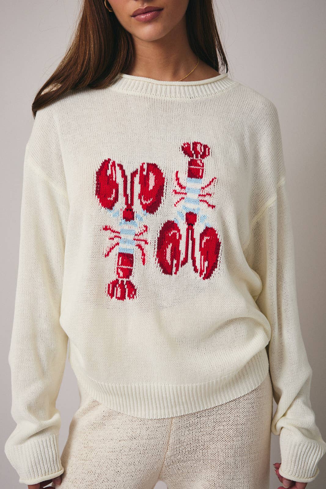 “Stripe Lobster” Graphic Sweater