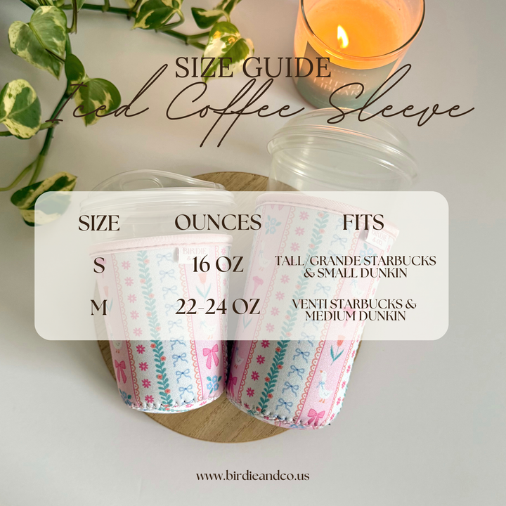 Butterfly and Flower Iced Coffee Sleeve