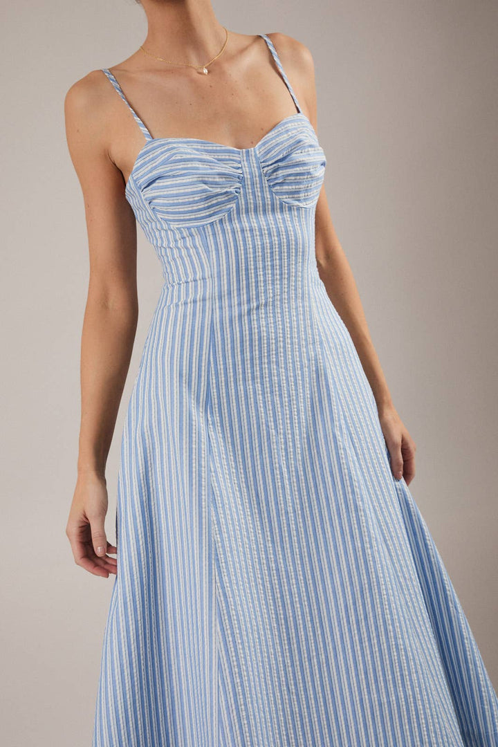Blue Stripe Midi Dress