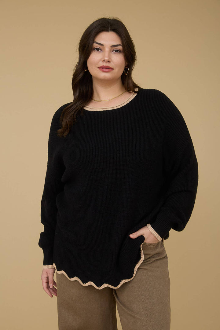 Scallop Trim Sweater