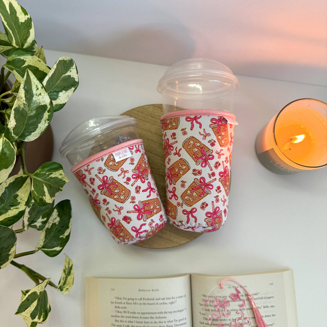Coffee and Bows Iced Coffee Sleeve, Trendy Coffee Sleeve
