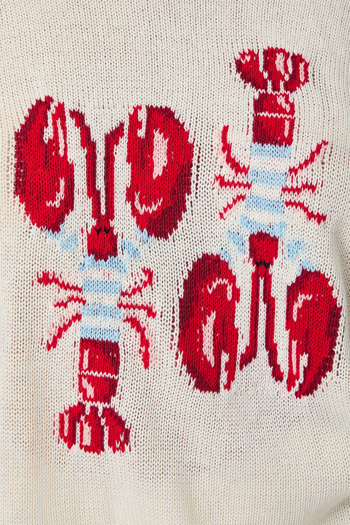 “Stripe Lobster” Graphic Sweater
