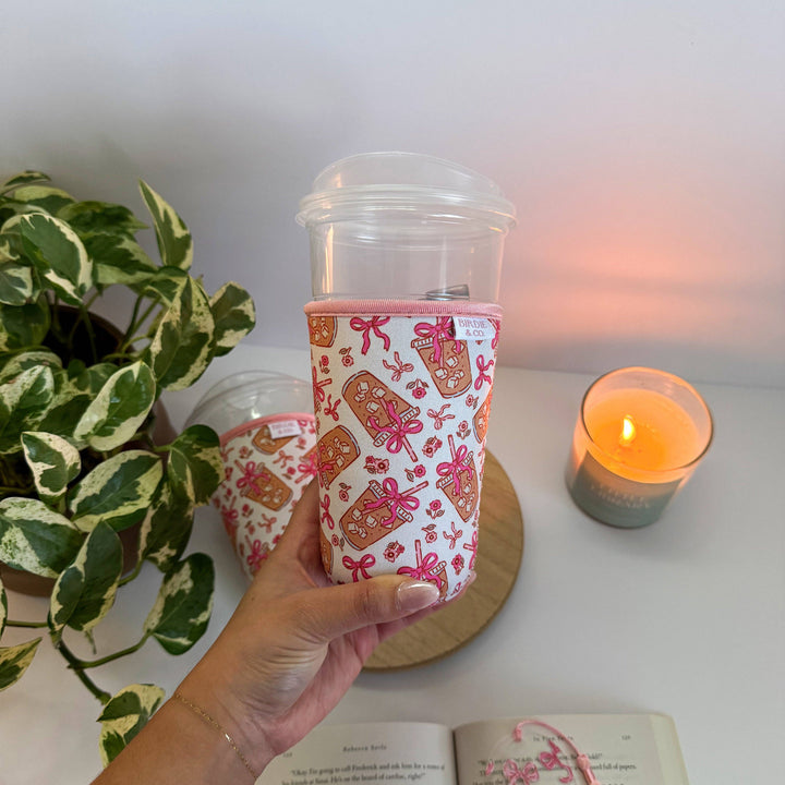 Coffee and Bows Iced Coffee Sleeve, Trendy Coffee Sleeve