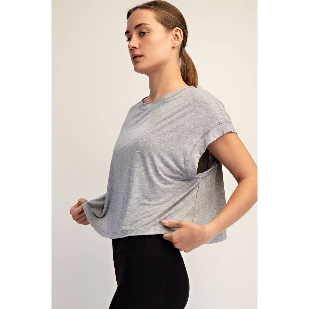 VISCOSE MODAL OPEN BACK TOP - BLACK