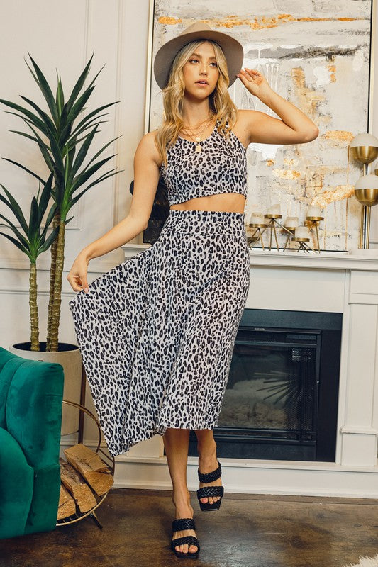 two piece crop tank with maxi