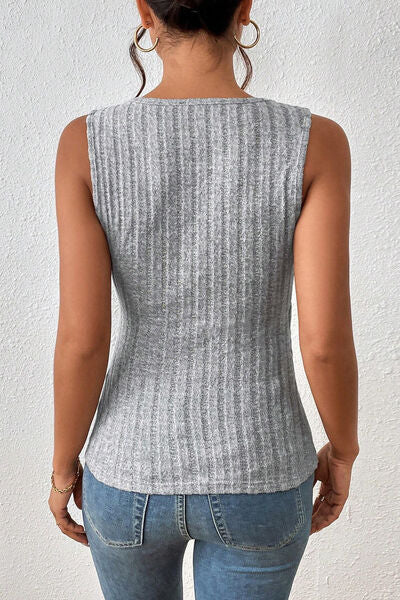 Ruched Surplice Wide Strap Tank